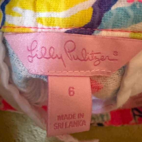 Lilly Pulitzer Adie Shorts Bright Pink Floral Cotton - Picture 3 of 3